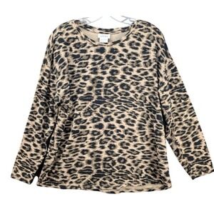 Ariat Women's Leopard Cheetah Print Long Sleeve Top Pullover Size Large Stretch‎